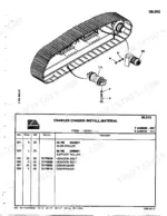 fiatallis-fx600-fx600lc-crawler-excavator-manual-set-parts-catalogue-265.webp FiatAllis FX600, FX600LC crawler chassis installation material parts list, idler and support roller diagram.