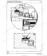 fiatallis-fx600-fx600lc-crawler-excavator-manual-set-service-superstructure-729.webp FiatAllis FX600, FX600LC assembly diagram for the travelling gearbox showing bearing and seal installation details.
