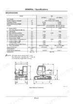 hitachi-ex100-5-to-ex110m-5-hydraulic-excavator-service-manual-specs-39-1.webp Hitachi EX100-5, EX100M-5, EX110-5, EX110M-5, 100M-5, 110-5, 110M-5 general specifications table and base machine dimension diagram.