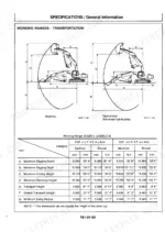 Hitachi EX200-3 excavator manual, specifications: machine dimensions, operating weight, bucket capacity, digging forces and travel speeds for both the standard and long-crawler versions.