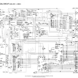 Hitachi EX400-3, EX400-3C, EX400LC-3, EX400LC-3C, EX400H-3, EX450H-3C, EX400LCH-3, EX400LCH-3C electrical circuit wiring diagram.
