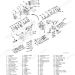 Hitachi EX80-5 exploded view diagram for pump device disassembly with numbered parts list from 1 to 79.