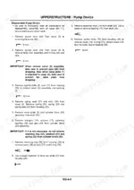 hitachi-ex80u-hydraulic-excavator-service-manual-procedures-395.webp Hitachi EX80u service manual page detailing step-by-step disassembly procedures for the upperstructure pump device.