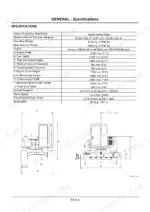 hitachi-ex80u-hydraulic-excavator-service-manual-specs-8.webp Hitachi EX80u general specifications table and dimension diagram showing machine height, width, and undercarriage measurements.