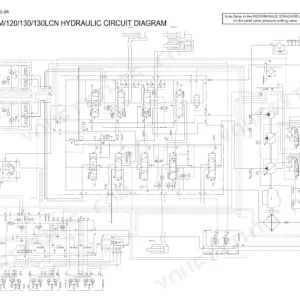 Hitachi Zaxis 110 to 130LCN hydraulic circuit diagram with main pumps, control valve and travel motors