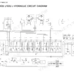 Hitachi Zaxis 40U-2 and 50U-2 hydraulic circuit diagram with control valve bank, travel and swing motors