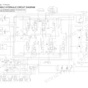 Hitachi ZX160LC hydraulic circuit diagram with pumps, control valve sections and cylinders