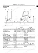 Hitachi ZAXIS30, ZAXIS35, ZAXIS40, ZAXIS50 excavator dimensional diagram and technical specifications table.