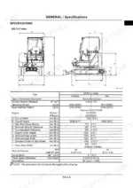 Hitachi ZX27U-3, ZX30U-3, ZX35U-3 general specifications table and dimensional diagram for excavator.