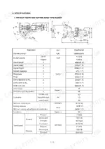 hyundai-7803ase01-to-7803a2se04-wheel-loader-service-manual-specs-22.webp Hyundai 7803ASE01, 7803ASE02, 7803A2SE03, 7803A2SE04 wheel loader specifications table and dimensional diagram for bucket configuration.