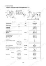 hyundai-hl740-7-hl740tm-7-wheel-loader-service-manual-specs-23.webp Hyundai HL740-7, HL740TM-7 wheel loader specifications table and dimensional diagram for bucket configuration.