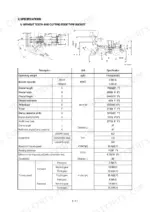 hyundai-hl760-7-wheel-loader-service-manual-specs-22.webp Hyundai HL760-7 wheel loader specifications table and dimensional diagram for bucket without teeth and cutting edge.