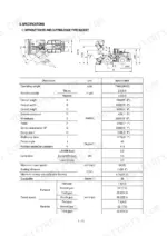 hyundai-hl760-wheel-loader-service-manual-specs-11.webp Hyundai HL760 wheel loader specifications table with dimensional diagram for bucket, travel speed, and operating weight.