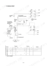 hyundai-hl760-wheel-loader-service-manual-system-diagram-37.webp Hyundai HL760 hydraulic circuit diagram showing valves, filters, and solenoid engagement table for transmission speeds.