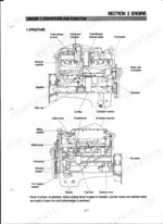 hyundai-hl770-9-wheel-loader-service-manual-exploded-view-33.webp Hyundai HL780-3 engine structure diagram showing turbocharger, fuel pump, oil filter, and starting motor components.
