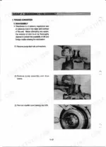hyundai-hl770-9-wheel-loader-service-manual-procedures-103.webp Hyundai HL780-3 torque converter disassembly procedure, showing pump removal and impeller cover bearing cap bolt removal steps.