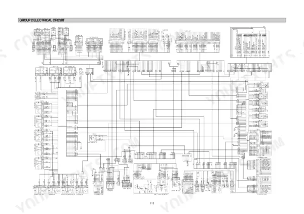 Hyundai HL780-3 electrical circuit wiring diagram showing switches, relays, and harness connectors for cabin and lighting systems.