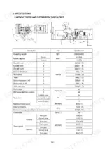 hyundai-hl780-7a-wheel-loader-service-manual-specs-22.webp Hyundai HL780-7A specifications table and dimensional diagram for wheel loader without tooth and cutting edge bucket.