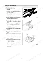 hyundai-r110-7-r110d-7-hydraulic-excavator-service-manual-procedures-333.webp Hyundai R110-7, R110D-7 pump device removal and install procedure with hydraulic pump assembly diagrams and hose connections.