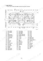 hyundai-r140w-7-wheeled-wheeled-excavator-service-manual-exploded-view-41.webp Hyundai R140W-7 main pump exploded view diagram with numbered component parts list for front and rear piston pumps.