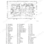 Hyundai R145CR-9, R145CRD-9, R145LCR-9 main pump exploded view diagram and numbered parts list for piston pumps and valve block.