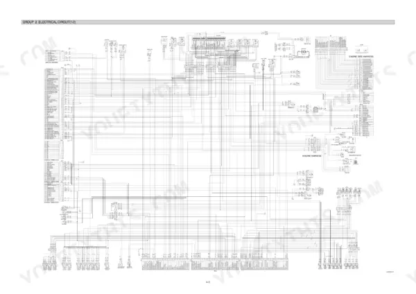 Hyundai R145CR-9, R145CRD-9, R145LCR-9 electrical circuit wiring diagram showing engine, console, and aircon harnesses.