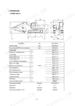 hyundai-r160lc-3-crawler-excavator-service-manual-specs-18.webp Hyundai R160LC-3 excavator dimensional diagram and technical specification table including operating weight and dimensions.