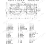 Hyundai R160LC-7A, R160LCD-7A main pump exploded view diagram and component parts list with reference numbers.