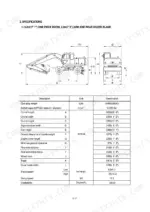 hyundai-r170w-3-wheel-excavator-service-manual-specs-19.webp Hyundai R170W-3 specifications table and dimension diagram for one-piece boom, arm, and rear dozer blade configuration.