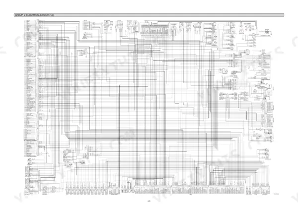 Hyundai R170W-9 electrical circuit wiring diagram showing fuse box, engine ECM, battery, and multi-function switch connections.