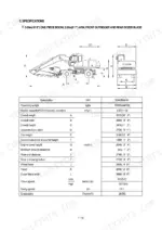 hyundai-r200w-3-hydraulic-excavator-service-manual-specs-10.webp Hyundai R200W-3 excavator dimensions diagram and technical specifications table including weight, capacity, and travel speed.