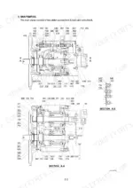 Hyundai R200W-7 main pump exploded view showing piston pumps, valve block, and section A-A and X-X component diagrams.