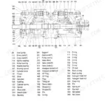 Hyundai R210-3, R210LC-3 main pump exploded view diagram with numbered parts list for piston pumps and valve block.