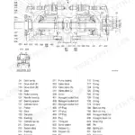Hyundai R235LCR-9 main pump exploded view diagram and numbered parts list for piston pumps and valve block components.