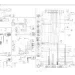 Hyundai R250LC-7, R250NLC-7 electrical circuit wiring diagram showing harness connections, fuse box, and CPU controller pinouts.