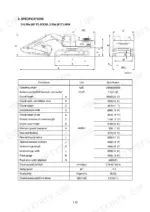 hyundai-r300lc-7-crawler-excavator-service-manual-specs-21.webp Hyundai R300LC-7 excavator dimensions diagram and technical specifications table for 6.25m boom and 2.50m arm configuration.