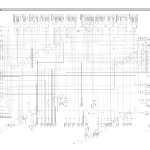 Hyundai R300LC-7 electrical circuit wiring diagram showing cabin harness, fuse box, and console connections.
