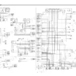 Hyundai R305LC-7, R305NLC-7 electrical circuit wiring diagram showing harness connections, fuse box, and CPU controller pinouts.
