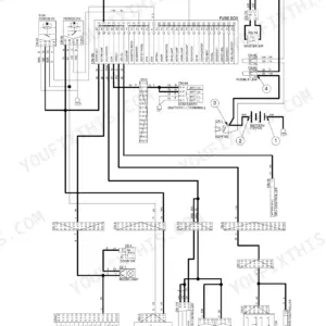 Hyundai R320LC-7A power circuit wiring diagram showing fuse box, battery, relays, and connectors.