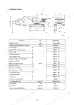 hyundai-r360lc-7a-hydraulic-excavator-service-manual-specs-13.webp Hyundai R360LC-7A excavator dimensions diagram and technical specifications table including weight, capacity, and speed.