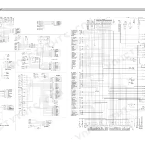 Hyundai R370LC-7 electrical circuit wiring diagram showing harness connections, fuse box, and CPU controller pinouts.