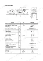 hyundai-r500lc-7-crawler-excavator-shop-manual-specs-21.webp Hyundai R500LC-7 excavator technical specifications table and dimensional diagram showing overall machine measurements.