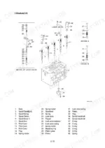 hyundai-r80-7-hydraulic-excavator-shop-manual-exploded-view-32.webp Hyundai R80-7, ROBEX 80-7 exploded view of control valve structure, lock valve components, and spool assemblies with parts list.
