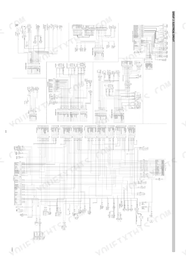 Hyundai R80-7, ROBEX 80-7 electrical circuit wiring diagram showing cabin, engine, and RH side harness connections.