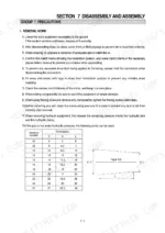 Hyundai R95W-3 disassembly and assembly precautions, removal work procedures, and cork dimension table for hydraulic piping.