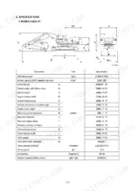 hyundai-robex-210lc-7h-crawler-excavator-shop-manual-specs-15.webp Hyundai ROBEX 210LC-7H excavator specifications diagram and table showing dimensions, weights, and performance data.