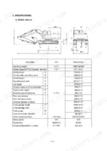 Hyundai ROBEX 130LC-3, ROBEX 130LCM-3 specifications table and dimensional diagram showing machine measurements.