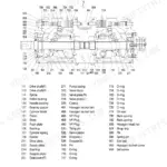 Hyundai R290LC-3, R290NLC-3, R290-3 main pump exploded view diagram and numbered parts list for hydraulic system.