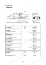 hyundai-robex-to-320nlc-3-hydraulic-excavator-shop-manual-specs-18.webp Hyundai ROBEX 320-3, 320LC-3, 320NLC-3 technical specifications table and dimensional diagram for excavator.