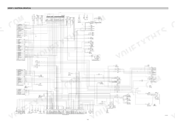 Hyundai R210LC-7A electrical circuit diagram 1/2 showing ECU, fuse box, and harnesses.